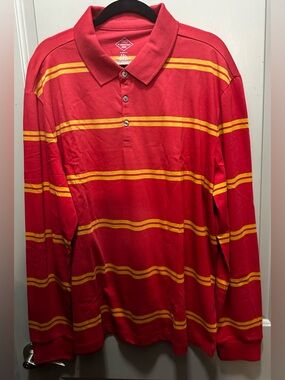 St. John’s Bay Size XXL Red Striped Polo Shirt NWT